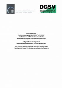 Rahmenlehrplan Fachkundelehrgang I der DGSV e.V. / SGSV